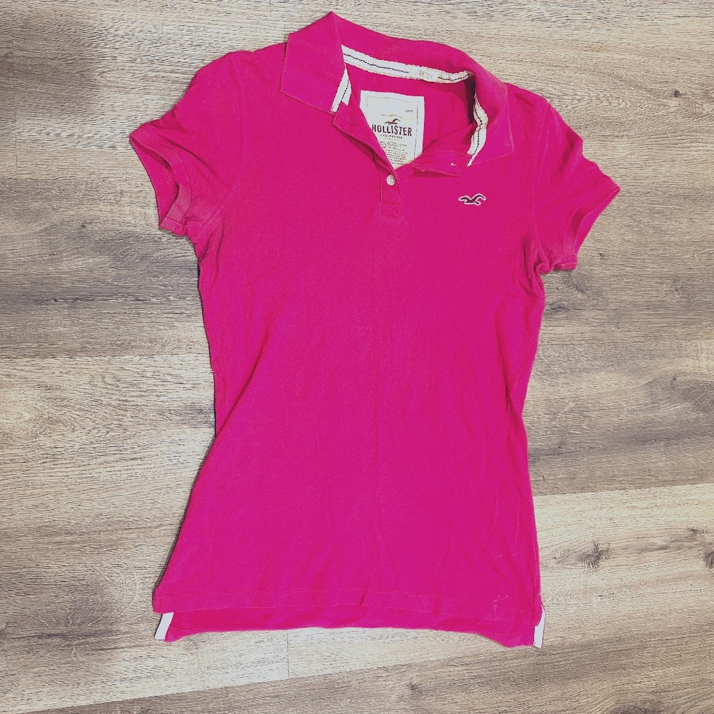 Vintage Hollister Co Hot Pink Polo Shirt Size M